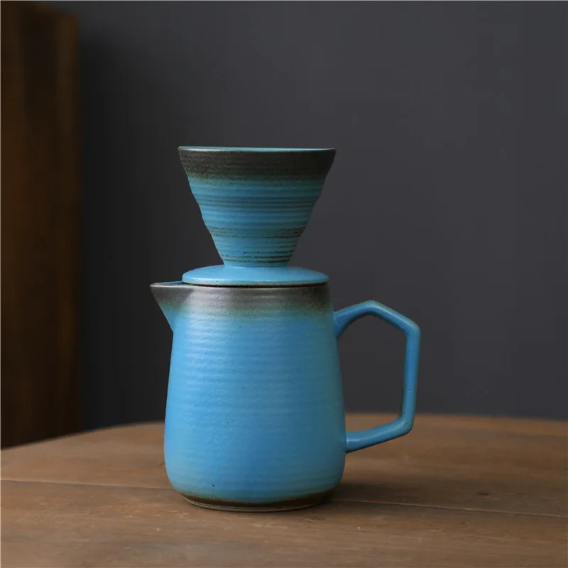 Matte Black Ceramic Pour Over Coffee Dripper Maker Pot with coffee Brewer Filter