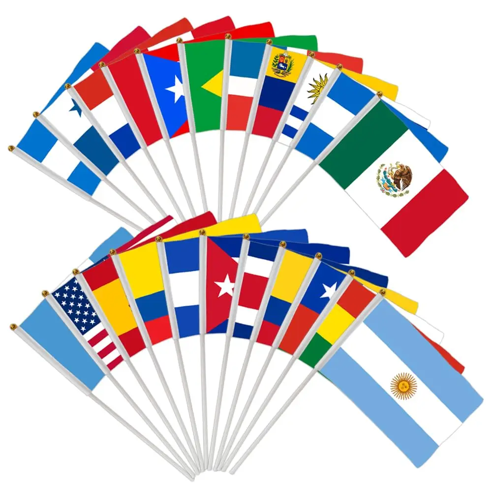 209 Countries Hand Waving Flag 5*8 Inch National Small Flag with Pole for Parades School Sports Events Festival Decor