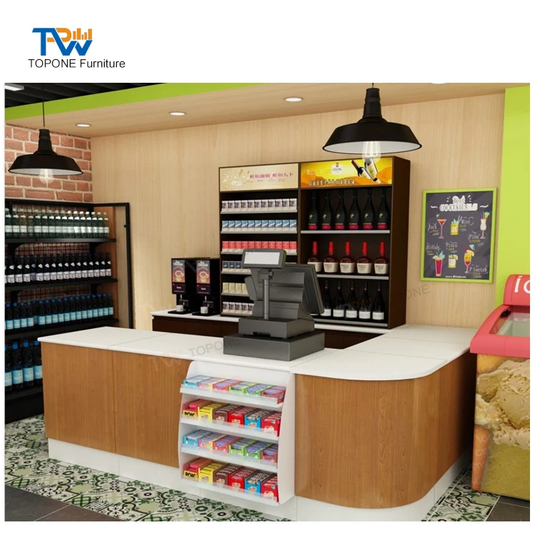 Mini Mart Cash Desk Counter Table Design Checkout Retail Shop