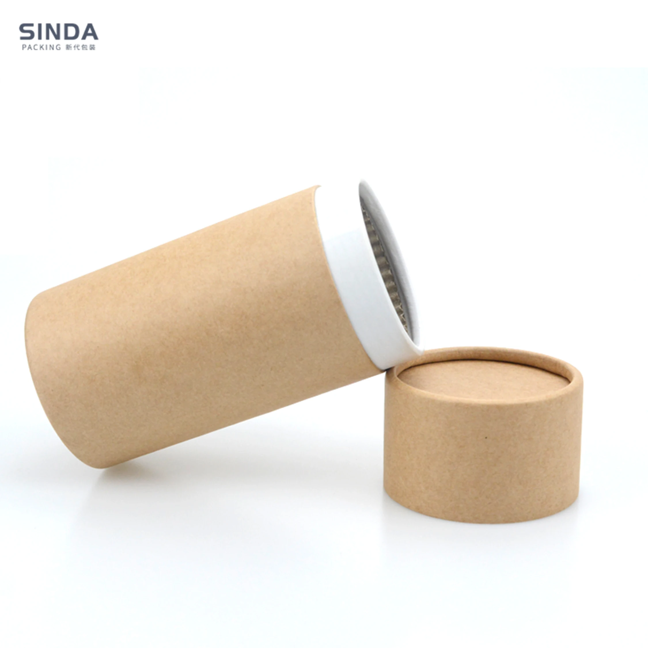 Recycled cylinder shape box custom cardboard paper tube package for gift kraft paper tube