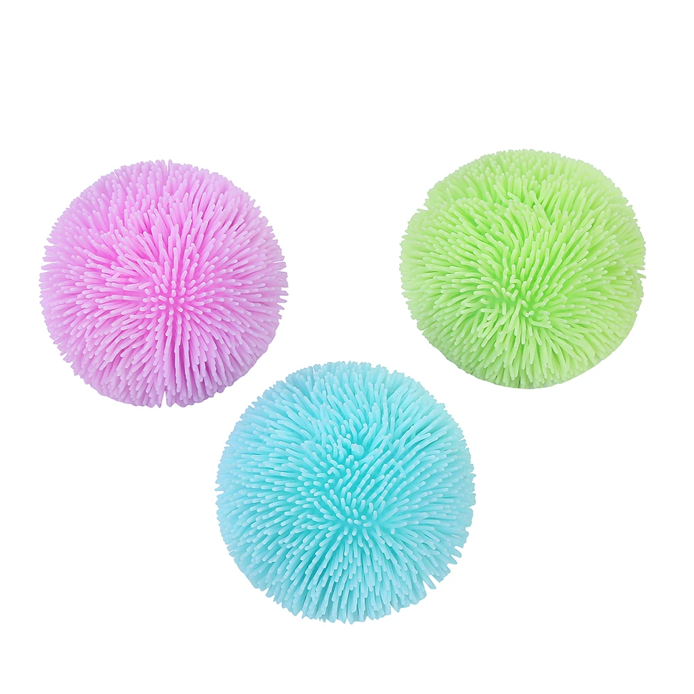 Squeeze Smile Face Yoyo Ball Toy Cute Squishy Face Flashing Yoyo Puffer Stress Ball Toy For Kids