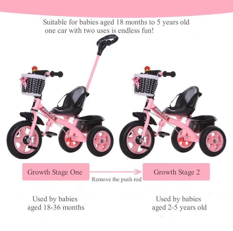 High quality Tricycle for Kids 2-6 Years 3 Wheels Aluminum Baby Walkers Ride on Toy Boy Trike Made In China