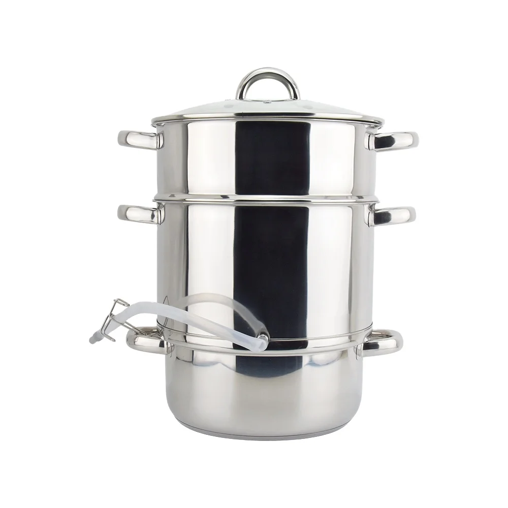 Capsulated Induction Bottom 3 Layers Kitchen 8L Fruit Steamer Juice Pot