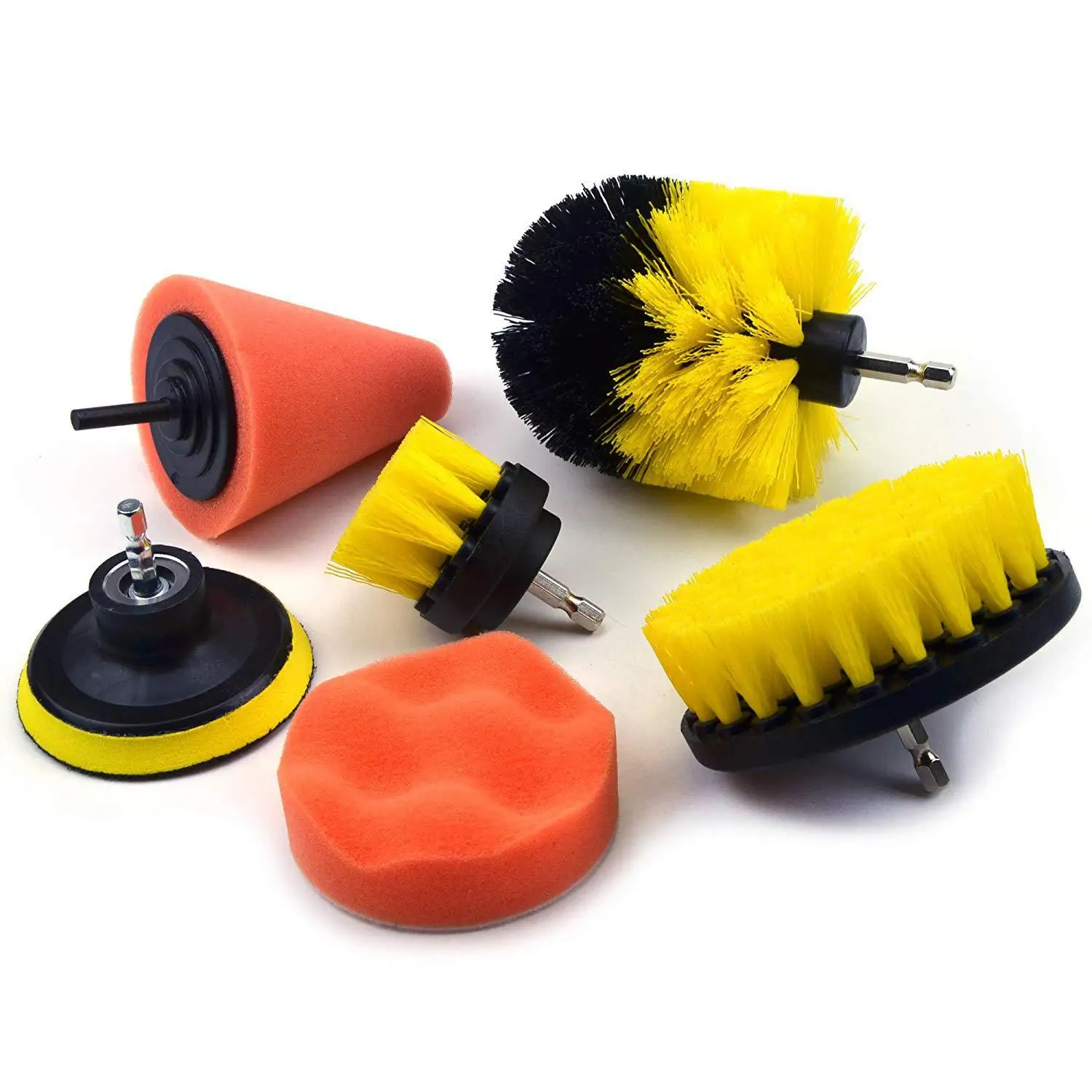 Popular 6-Piece electric drill brush Cleaning and Detailed Drill Scrubber Brushes for Car Cleaning