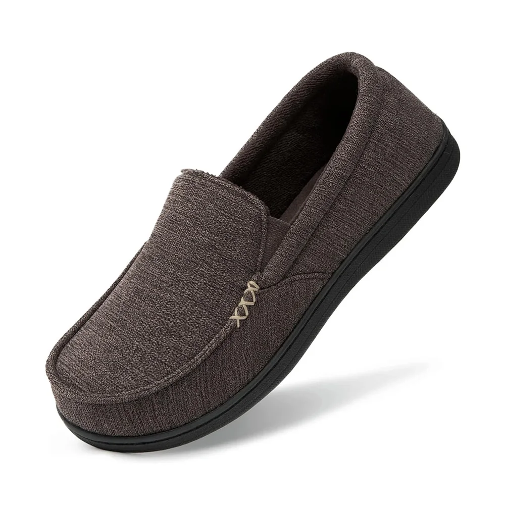 Мужские домашние тапочки с эффектом памяти Мокасины Классические дышащие из микрозамши Премиум