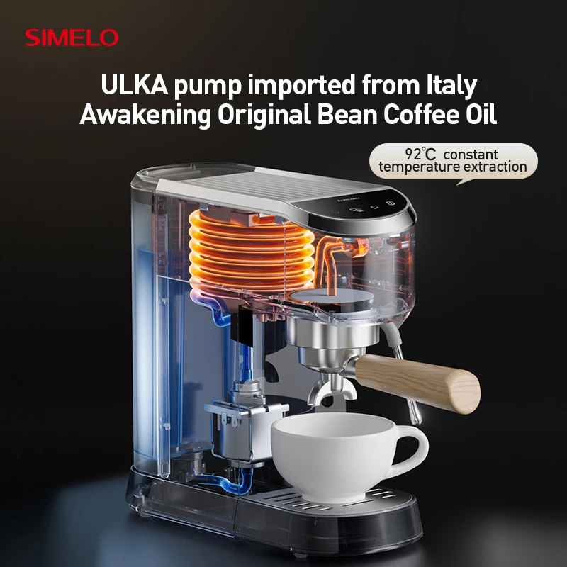 SIMELOPLUS Stainless Steel 220V water tank 1L Italian Semi Automatic Coffee Machine Home coffee machine