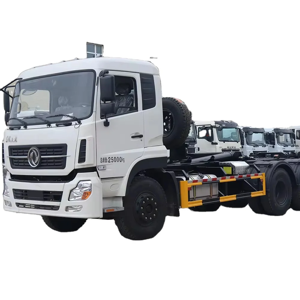 Dongfeng  Tianlong  6*4   20 tons Roll off Refuse Collector Truck Hook Lift Garbage Truck