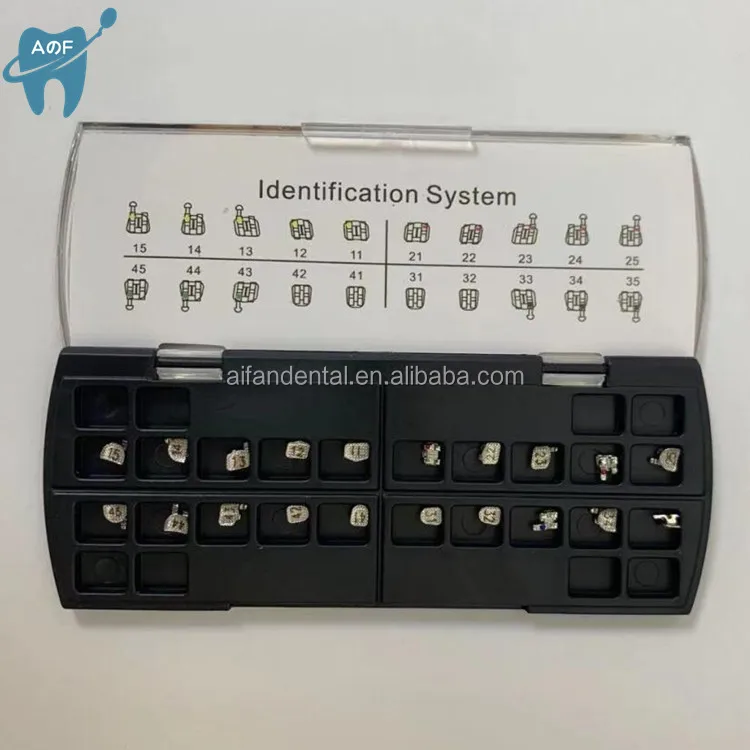 [ Aifan Dental ] Box Package orthodontic brackets Laser Marked Bondable Metallic Ortho Bracket