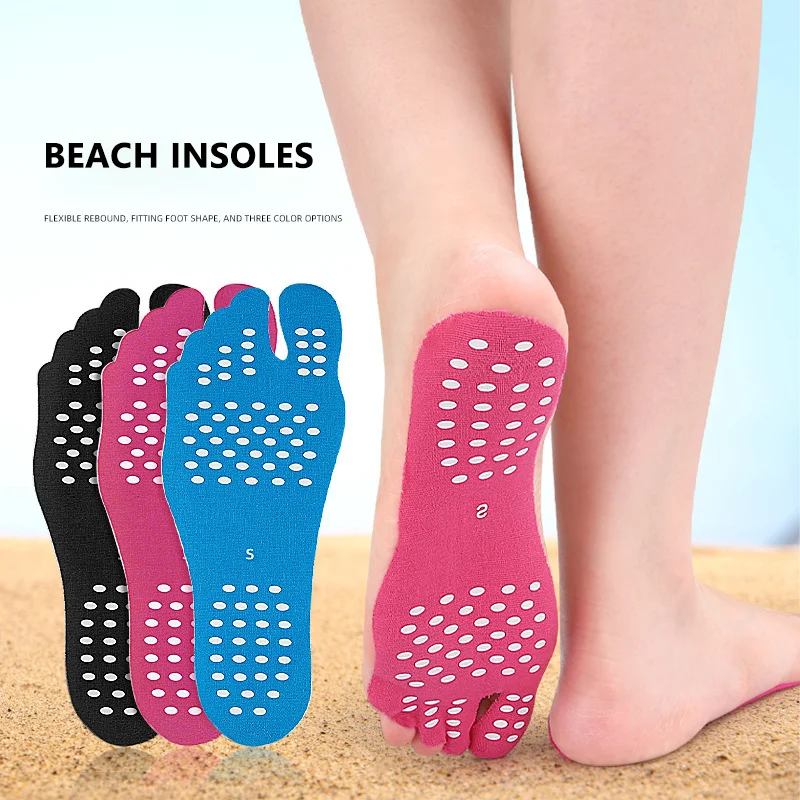 Socks Non-slip Seaside Beach Shoes Equipped with Anti-skid Shoes Beach Socks Pad Feet Sticker Insoles Flexible Beach Foot Pad