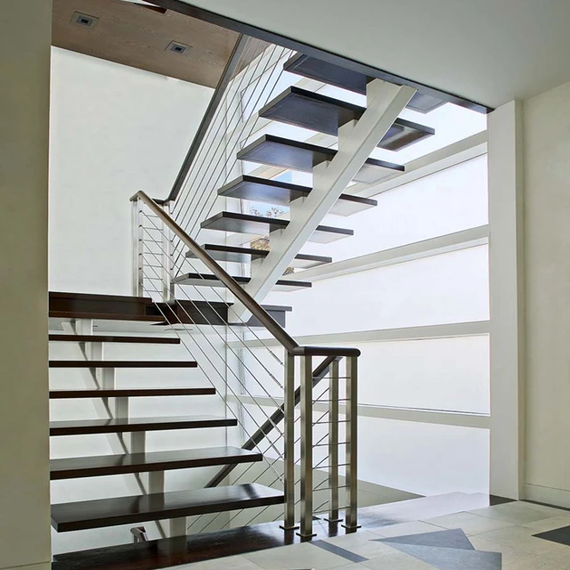 Custom Build Basement Stairs With Cable Railing Modern Design