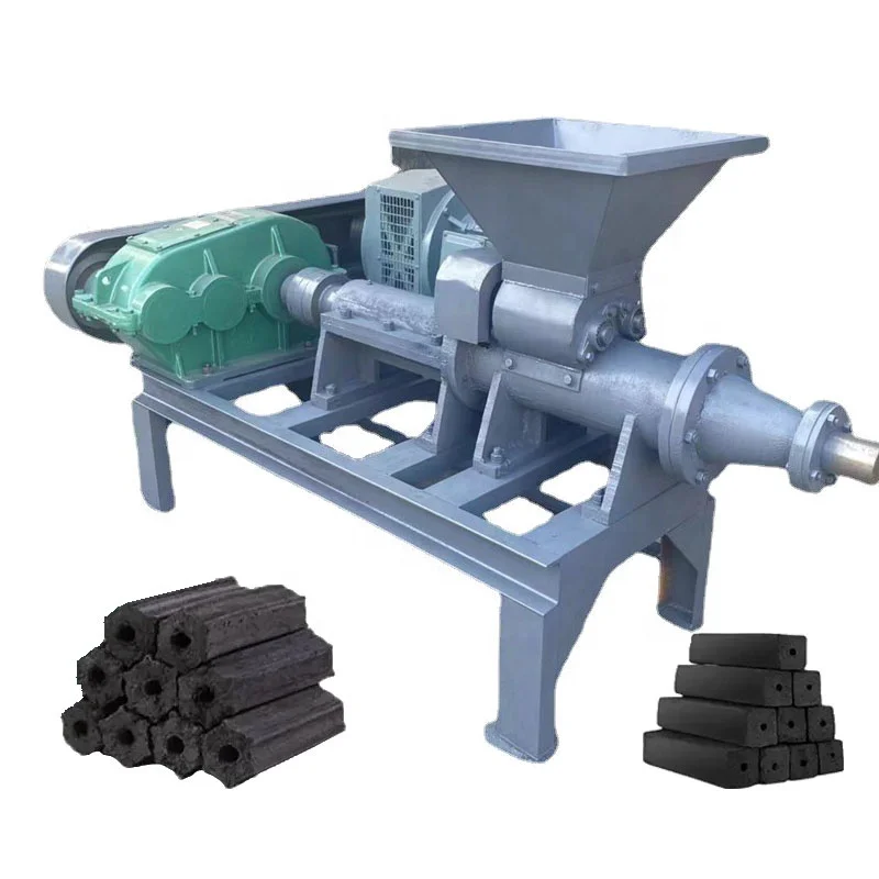 Charcoal Briquette Press Extruder Machine Production Line Cube Hexagon Square Cylinder Coal Powder Rods Stick Making Machine