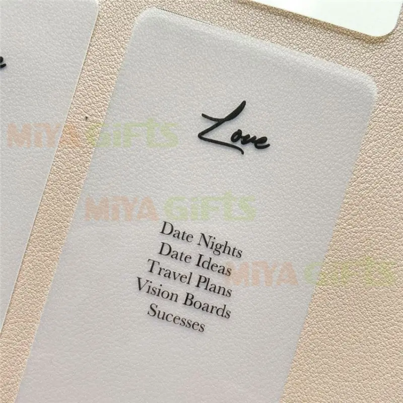 personalized plastic small mini pocket frosted task journal clear card frosted credit card size transparent printed page flag