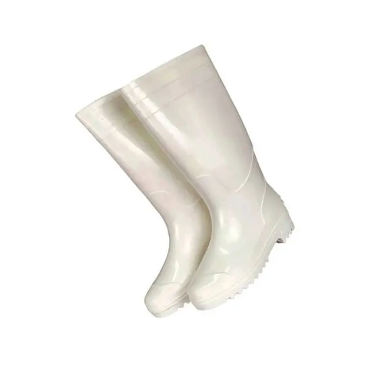 Oil acid alkali resistant non safety gum boot pvc multicolor shiny black rain boots gum boot on orange color