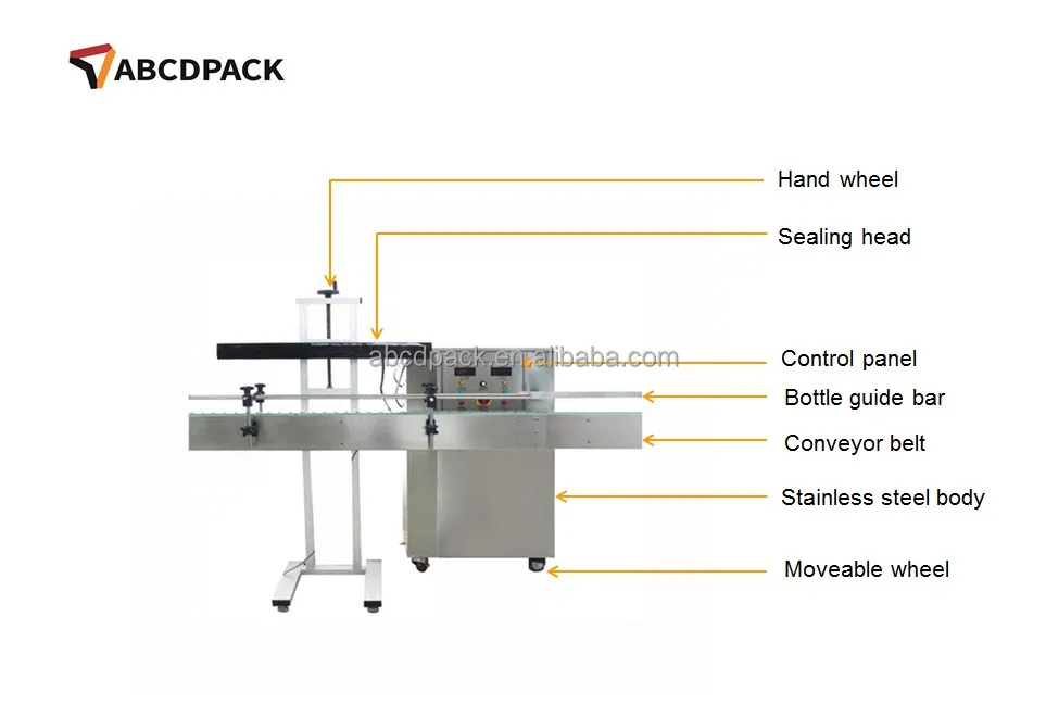 CE Standard Water Cooling Aluminum Foil Sealing Machine Jars Candy Food Canisters Plastic Bottle Induction Sealing Machine