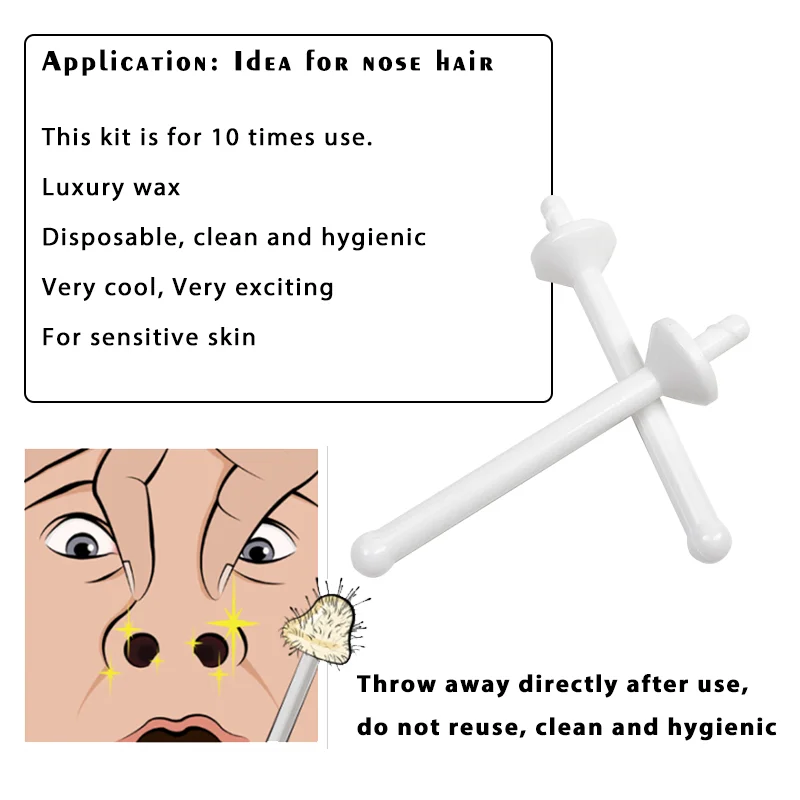 Disposable Plastic Nose Wax Sticks Hair Remover Cleaning Nose Ear Applicator Sticks Hair Removal Kits