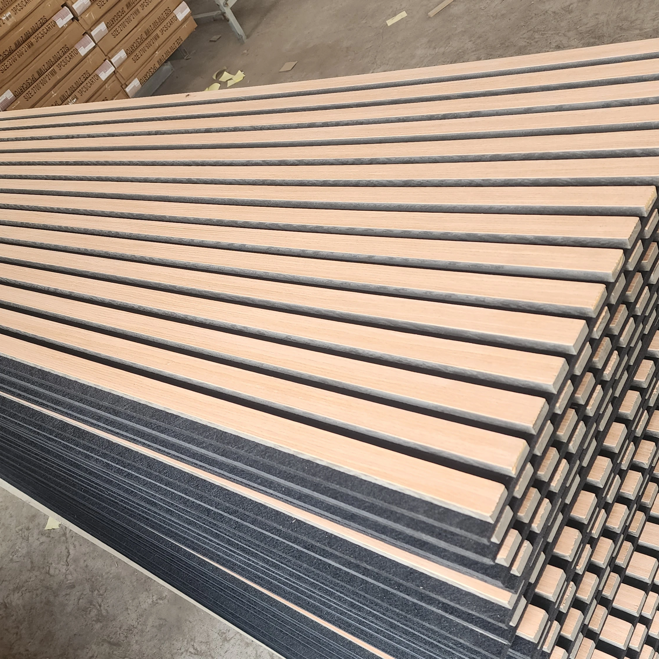 oak veneer mdf slat acoustic panels with felt black backing wall panels easy to install 3d acoustic panels