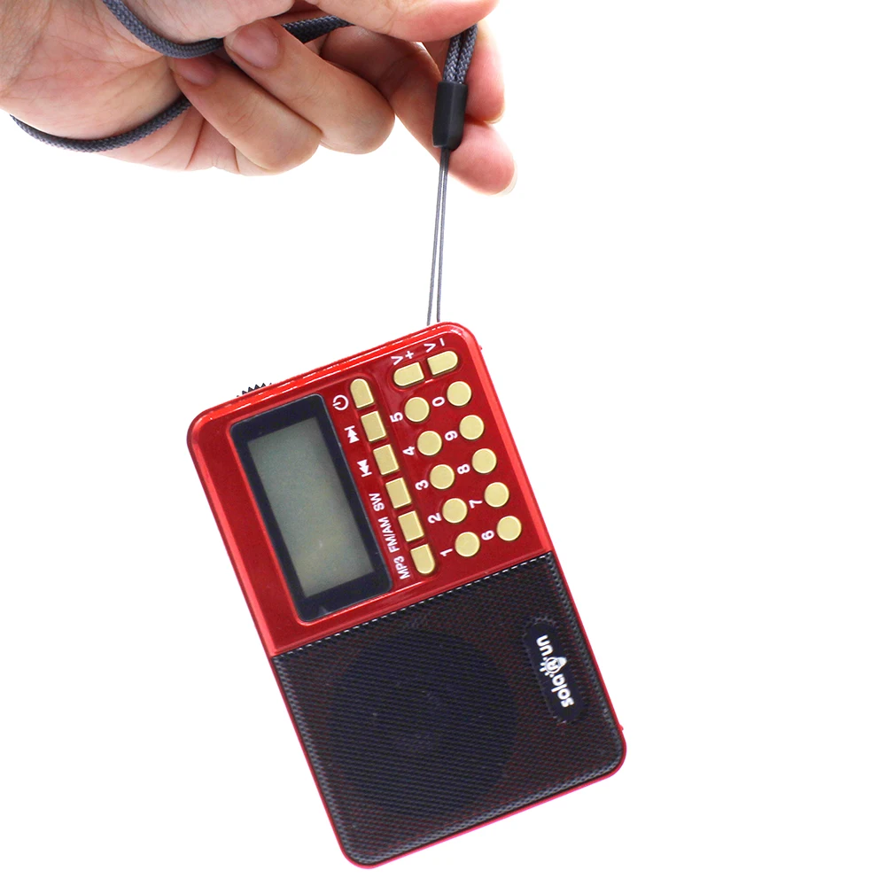 Солнечная работа FM AM SW многофункциональная радио перезаряжаемая и сменная литий-ионная батарея с MP3-плеером Поддержка Micro SD TF карта