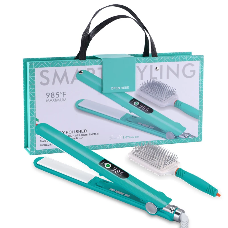 Portable Ionic Hair Straightener And Curler 2 In 1 Treatment Hair Brush Flat Irons For Household Straightening Iron