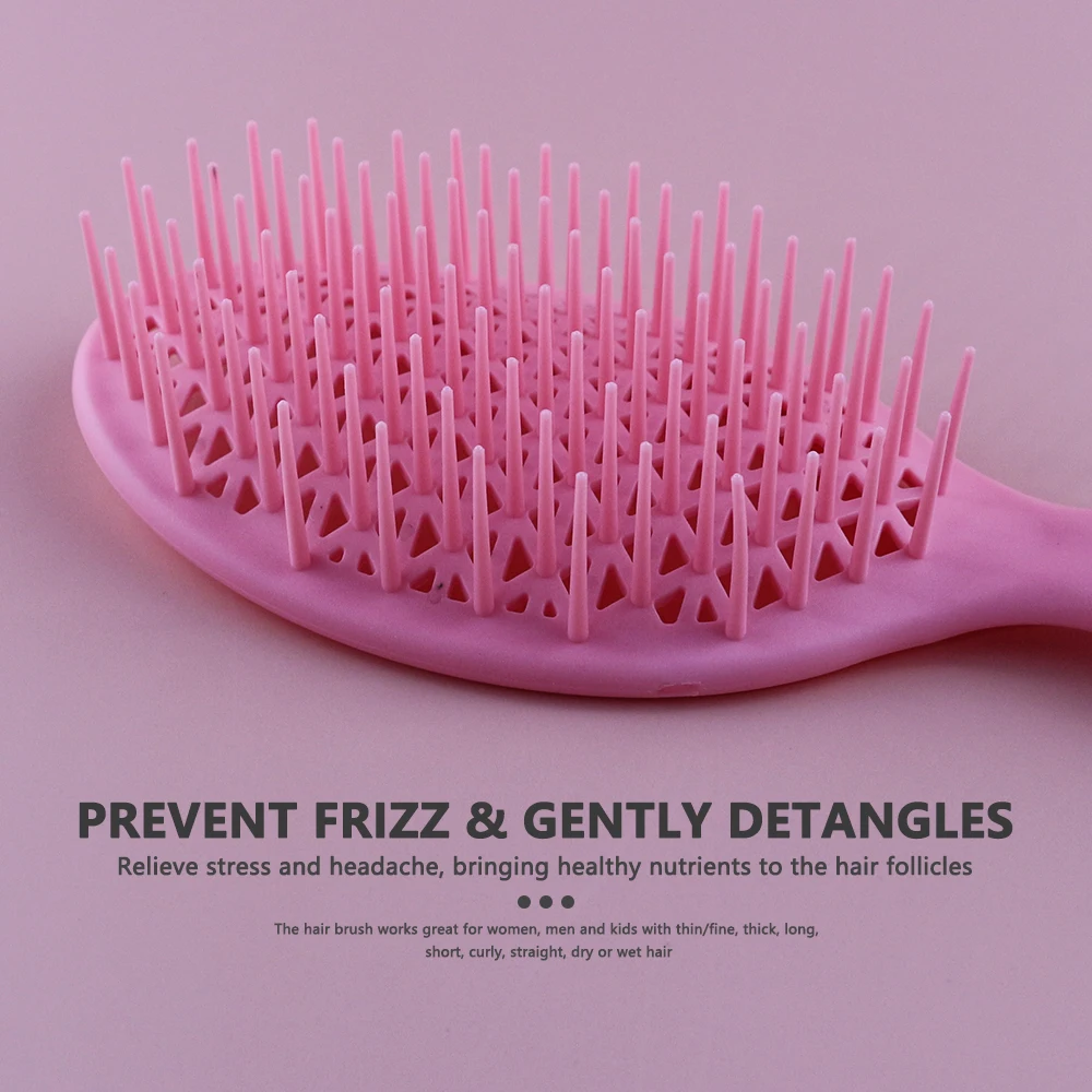 Newest Salon  Hairstyling Vent Hair Comb Plastic Rectangle Hair Brush Kit 3 Piece Round Shape Hollow Grid Design Hair Brush Comb