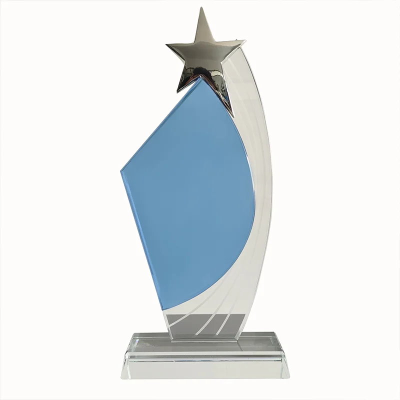 Honor of crystal K9 Crystal Award Metal Star Trophies Plaque Award for Business Gifts