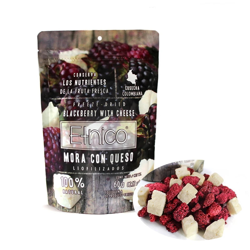 Non GMO Healthy Fruit Snack Breakfast Cereal Delicious Freeze-Dried Blackberry with Cheese 60g Dried Fruits