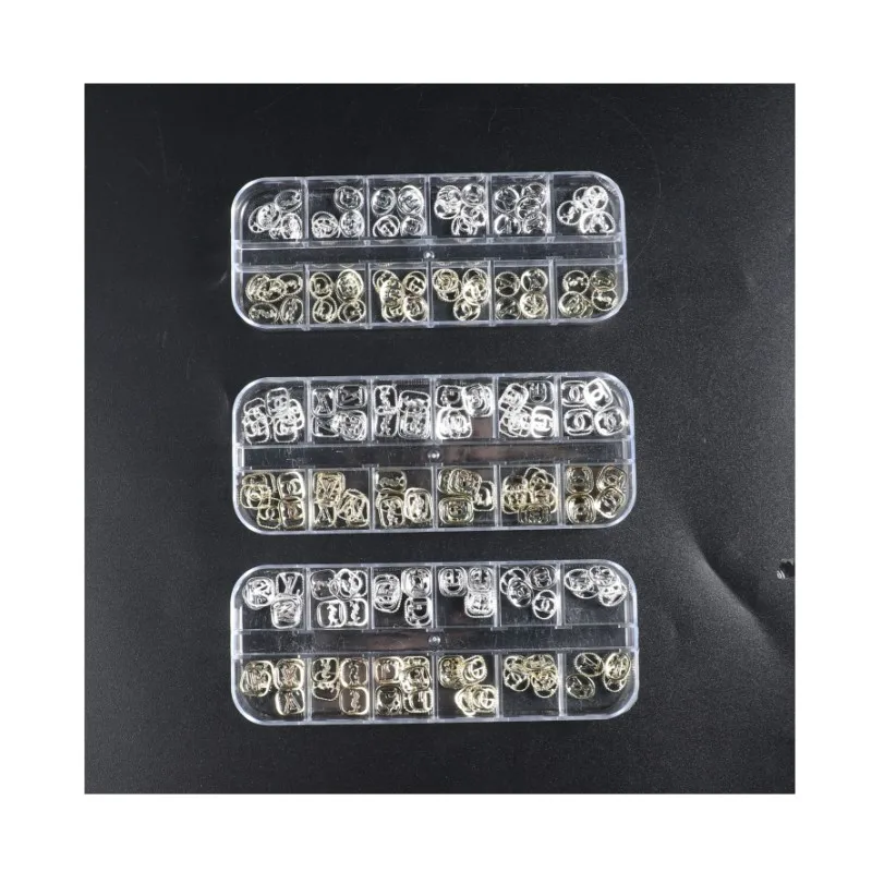 New Design Luxury L/D Brand Nails Charm Decoration Brand Logo Nails Jewelry Metal Ornament Decal Sticker Foils For Women