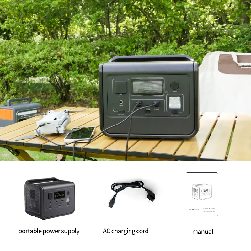 800W/512Wh portable power station for camping and outdoor power bank with factory price