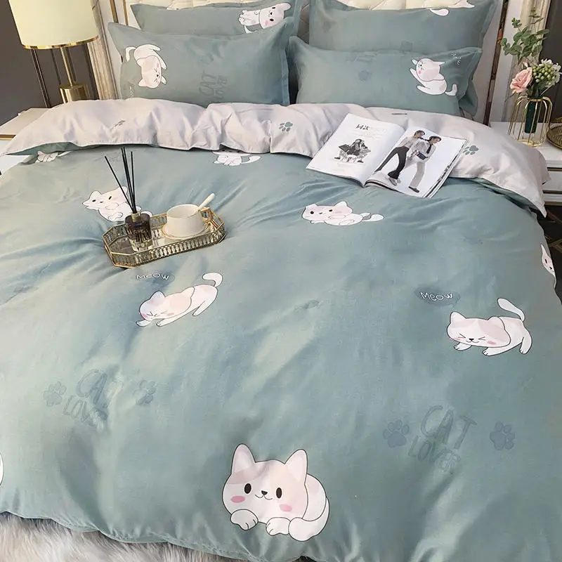 Best-selling Luxury 100% Cotton Duvet Cover Home 4 Pieces Bed Sheet Set Quality Comforter Bedding Set with 2Pcs Pillow Case