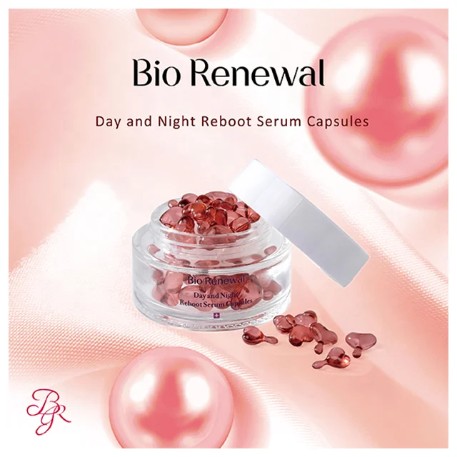 Luxury Face Serum Sensitive Soothing Serum Day And Night Reboot Hydrate Facial Serum Red Heart Capsules