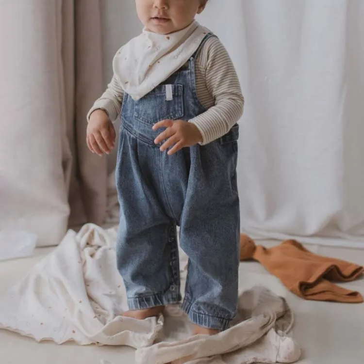 Modern Novel Design Factory Price Noma 1 Piece Overall Stripped Linen Kids