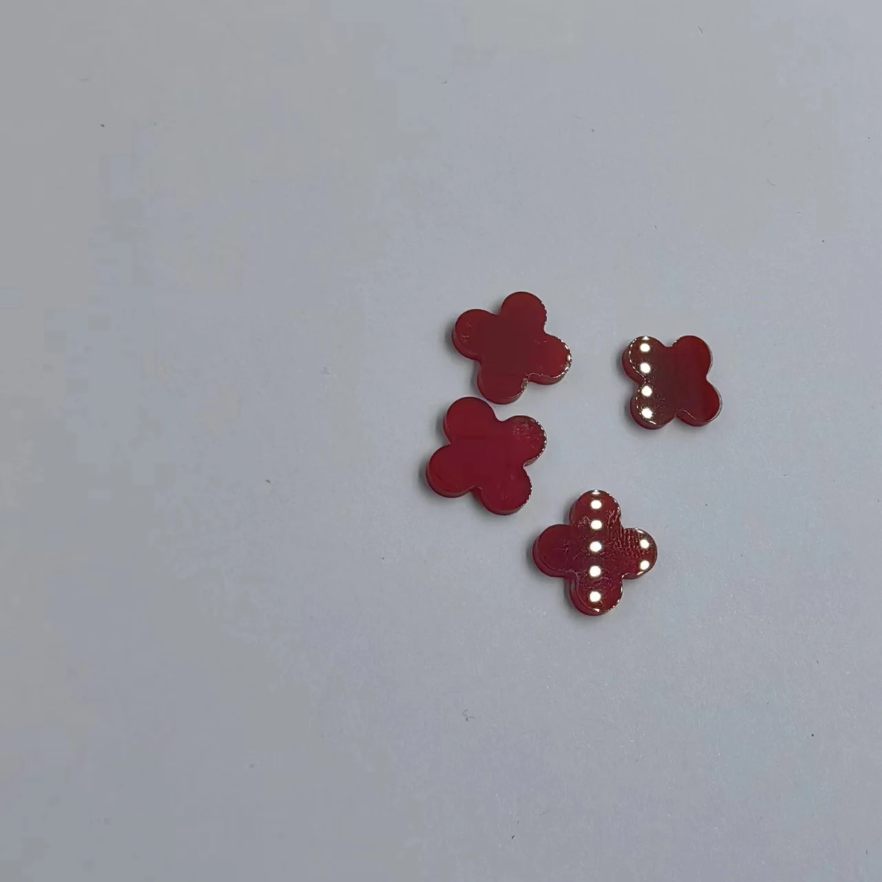 Red four-leaf clover agate semi-finished accessories clover bracelet