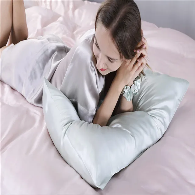 mulberry silk pillowcase and scrunchie set Jili brand Luxury all size 6A grade silk pillowcase 100% mulberry silk for better sle