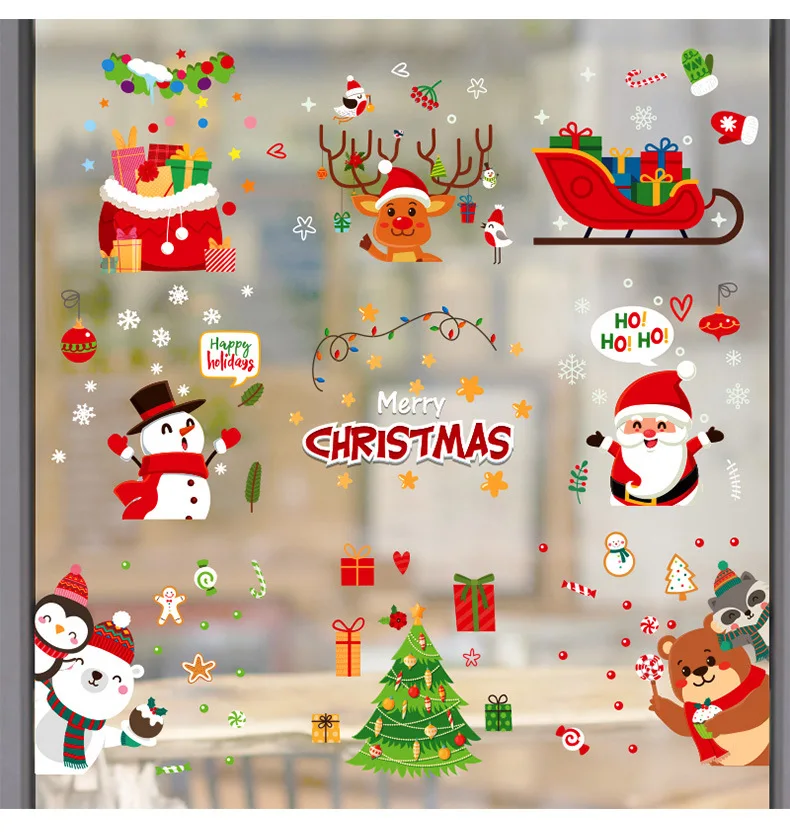 High Quality Best Price Merry Christmas Window Static Sticker For Home