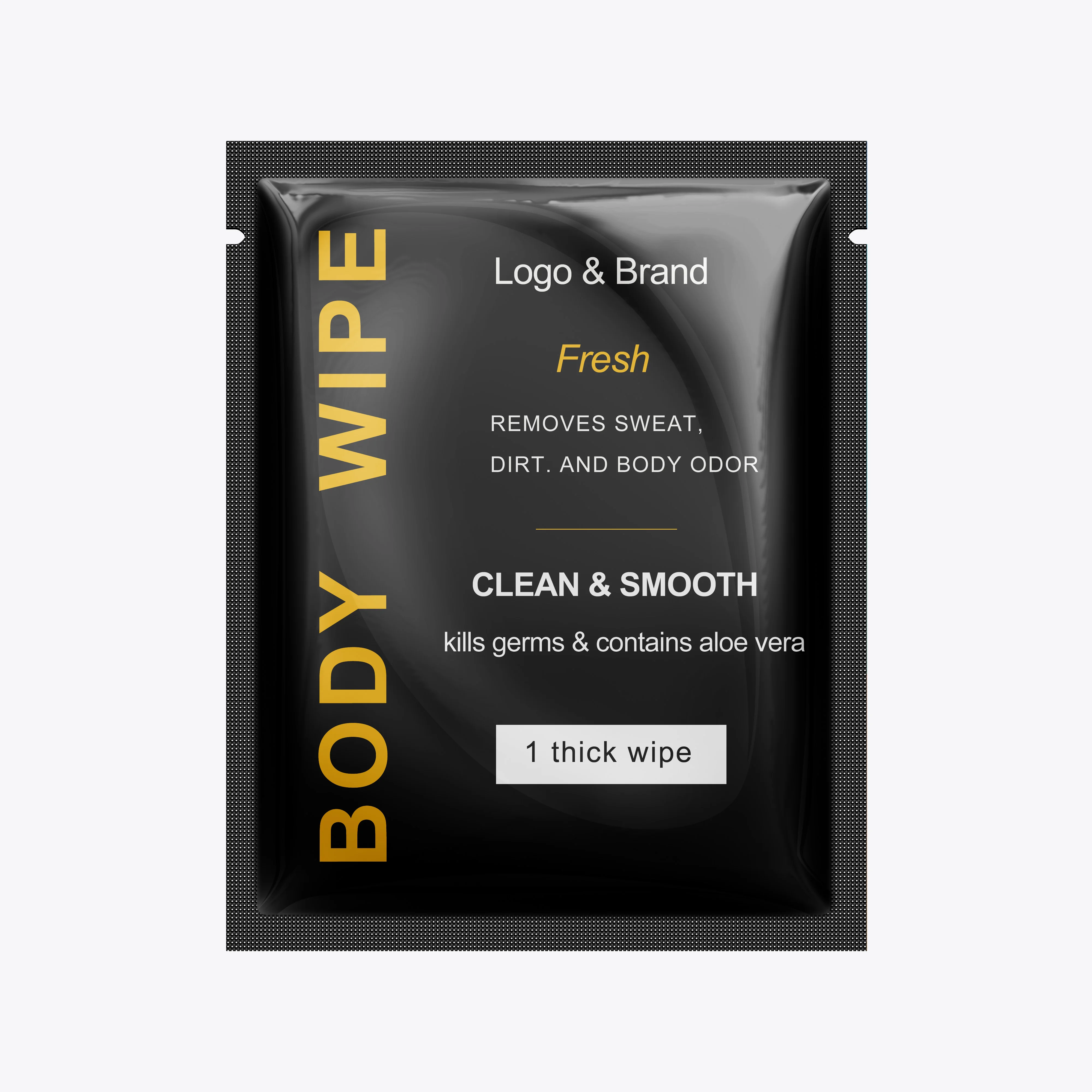 Individually wrapped disposable nonwoven biodegradabe flushable body clean wet wipes