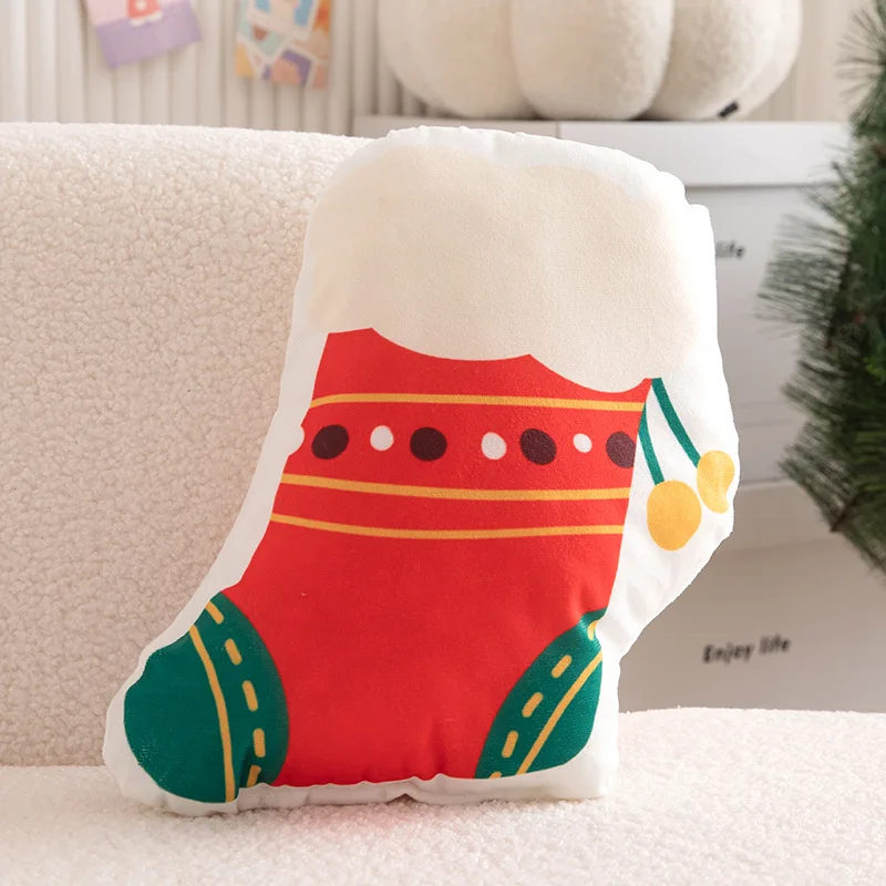 Home Decoration Low MOQ custom cute design irregular shaped cartoon Anime christmas tree throw pillows cases