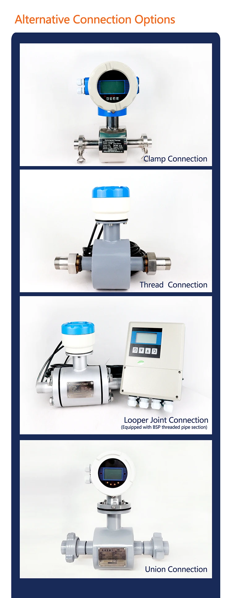water connector pulse flow double direction rs485 4 inches industrial digital transmitter magnetic electromagnetic flow meter