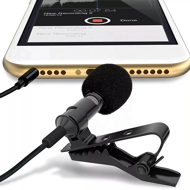 Live Video Streaming Headset Microphone Portable Mini Mic Clip-on Wired Lapel Lavalier Microphone For PC Notebook Laptop Camera
