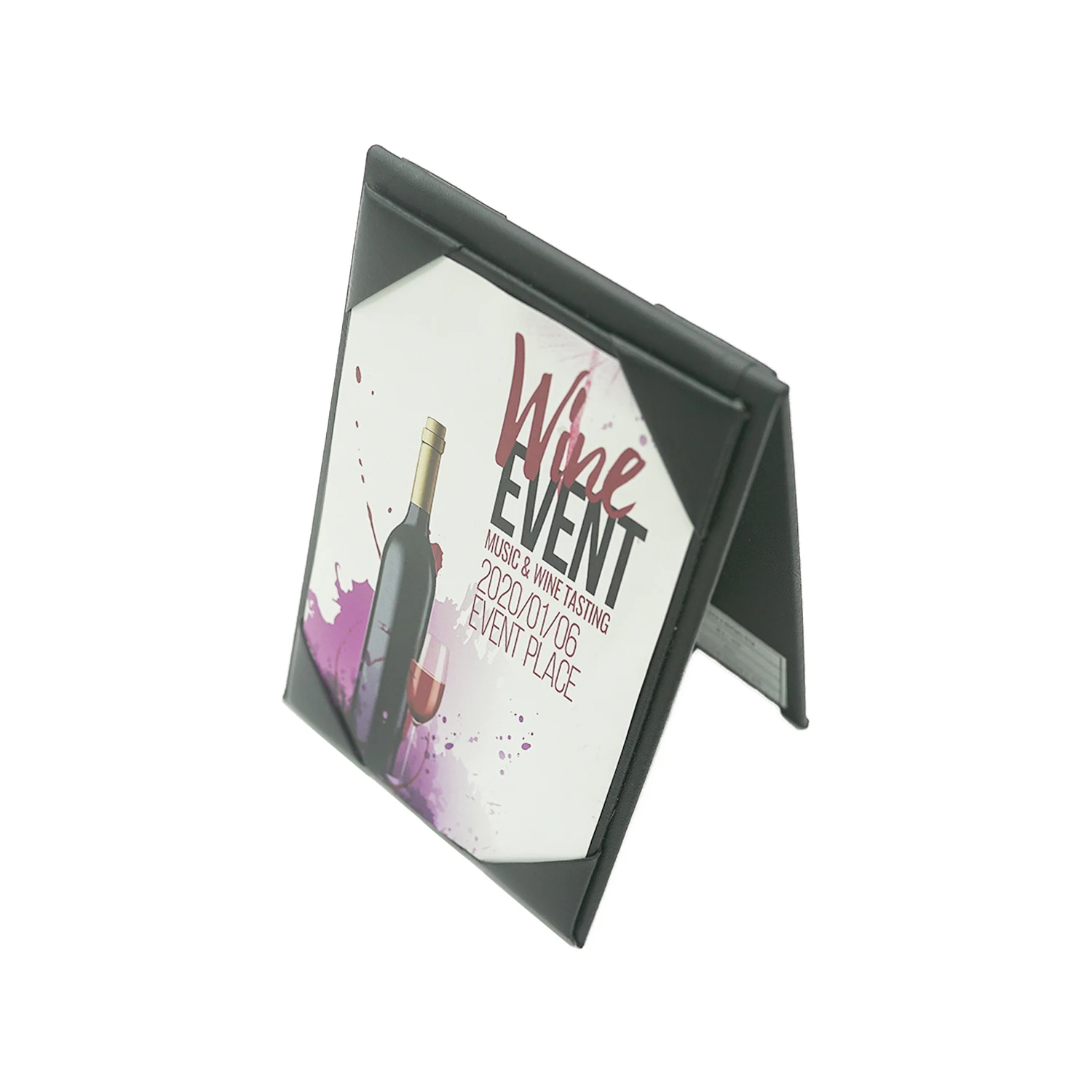 Factory textured black fiber legal size for food restaurant menu folder cafe Bar hotel wine bar menu holder