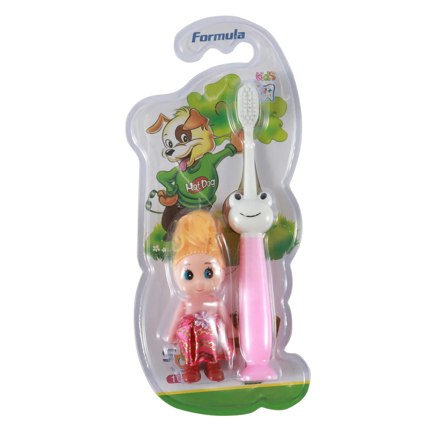 CoralClean OEM cartoon kids toothbrush with small gift wholesale ultra soft dupont bristles child tooth brushes