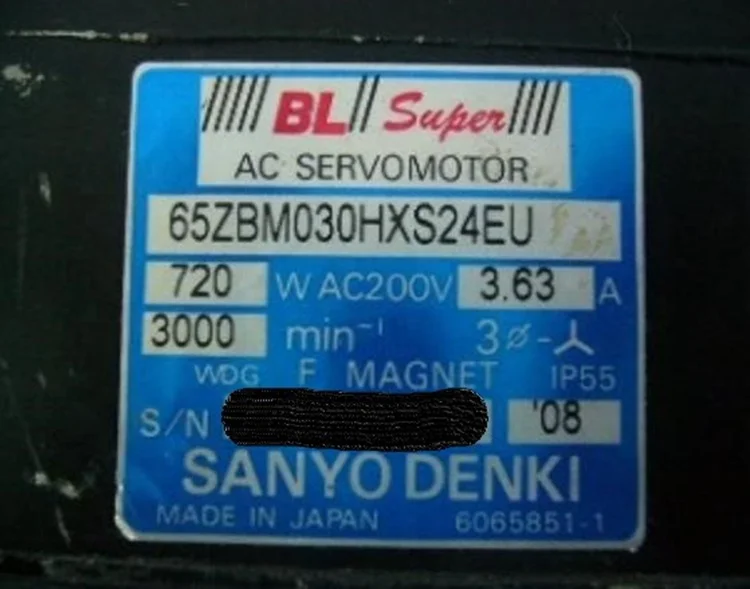 Original A00 B00 XYZ Motors Spindle Servo Motor - Used Or Repair Fit For Sanyo Denki