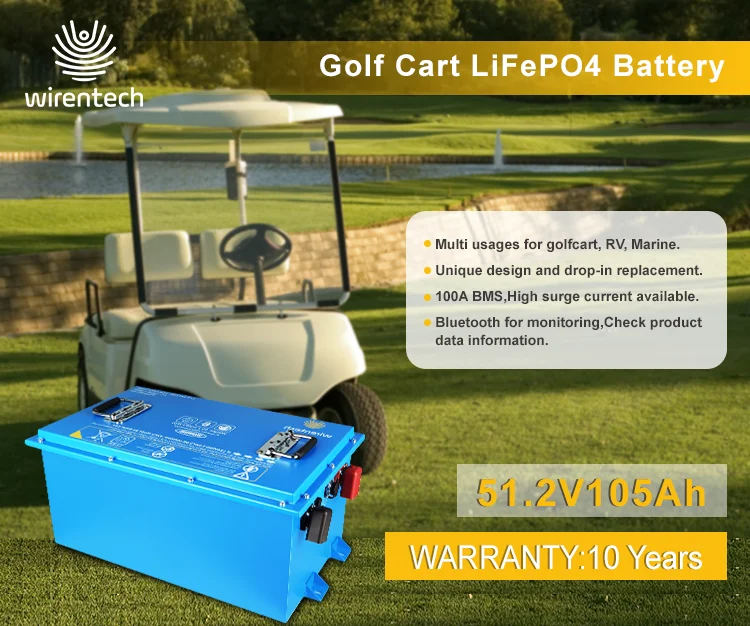 36V 51.2V 72V Customized Golf Cart Lithium Battery IP67 Waterproof High Power 5KWh 10KWh Lifepo4 Batteries