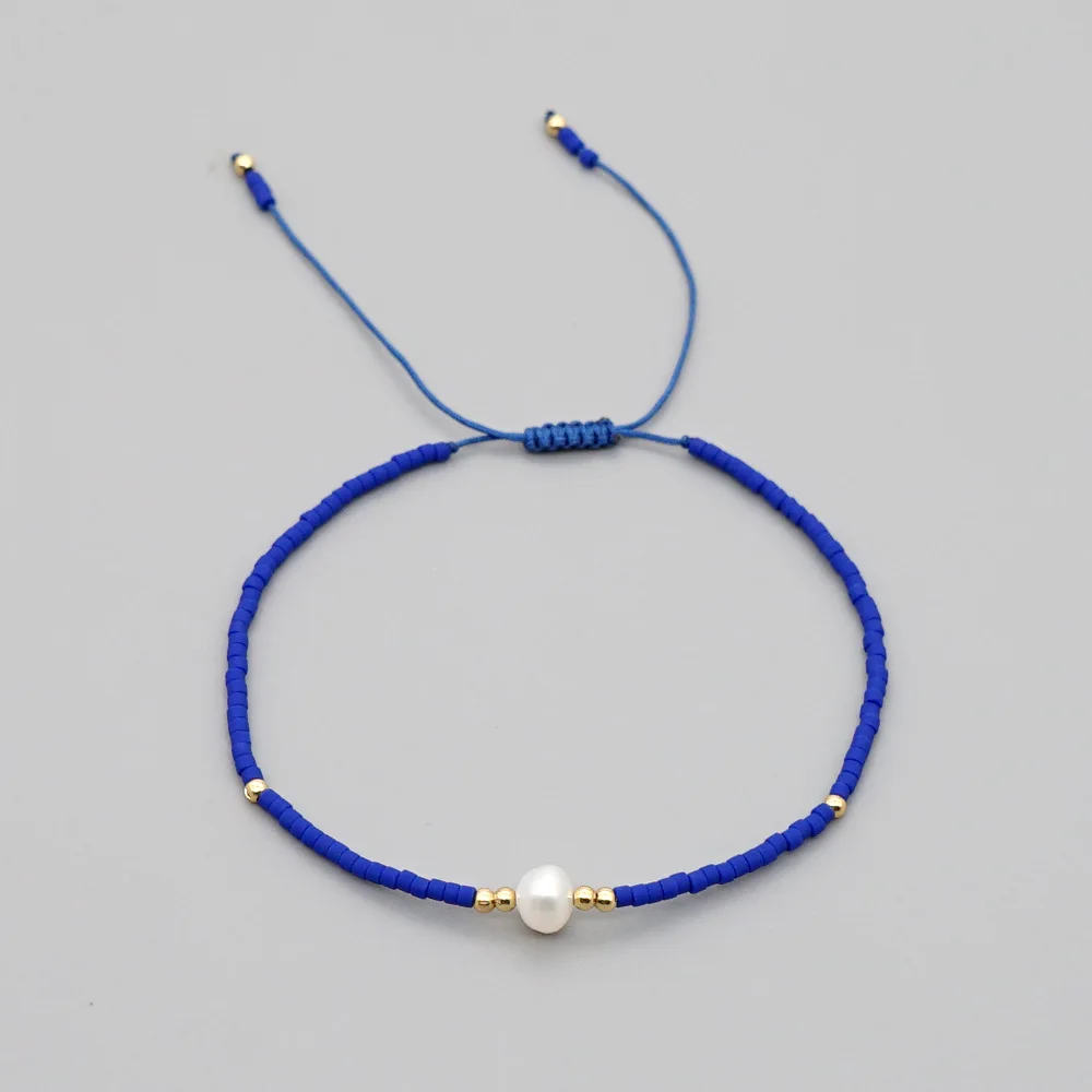 Best Friend Hand Woven seed bracelet , Natural Stone Pearl High Quality handmade Seed Bead Bracelet