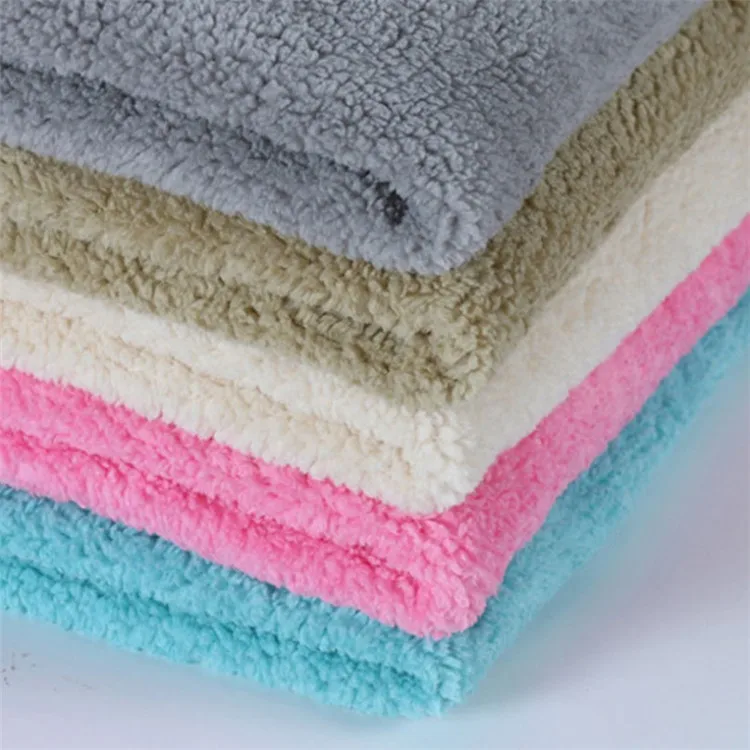 
Wholesale high quality 100% polyester sherpa fleece teddy bear fur fabric for garment  (62458044218)