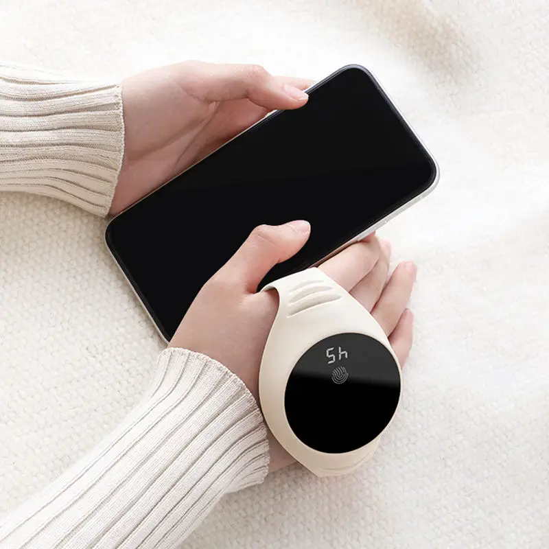 Mini Digital Display Portable Electric Warmer Treasur Winter Outdoor Heated Hand Warmer Bracelet Intelligent Self Heating
