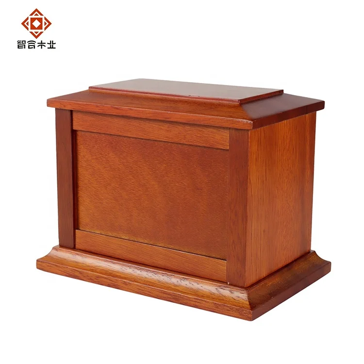 Factory Customized Coffin Funeral Products Wooden Coffin Wooden Cremation Urn for Adult Ashes