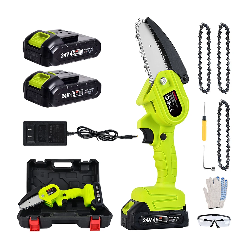 VERTAK battery powered mini chainsaw hand held cordless mini chain saw with spare parts and storage case