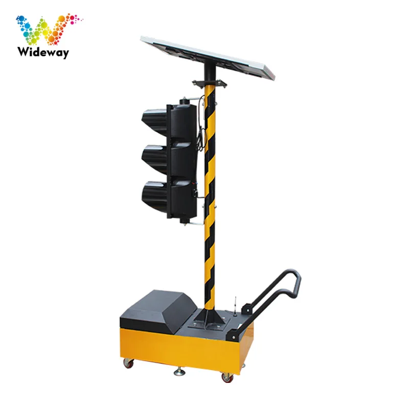 Single-sided solar mobile traffic light, temporary traffic light, temporary mobile traffic light for road construction