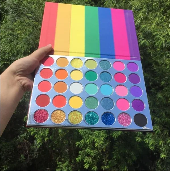 Low price High quality Private Label Long Lasting makeup 35 color pressed high pigment eyeshadow palette for all skins