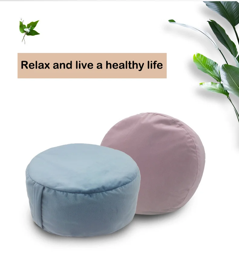 Custom Round Organic Meditation Cushion Buckwheat Zabuton Zafu Bolster Meditation Mat Floor Set Pillow