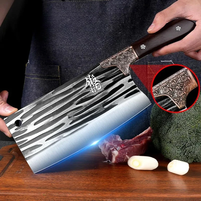 7.72 in Stainless Steel Forged Knife Necessary Slicing Knife Kitchen Cleaver Knife